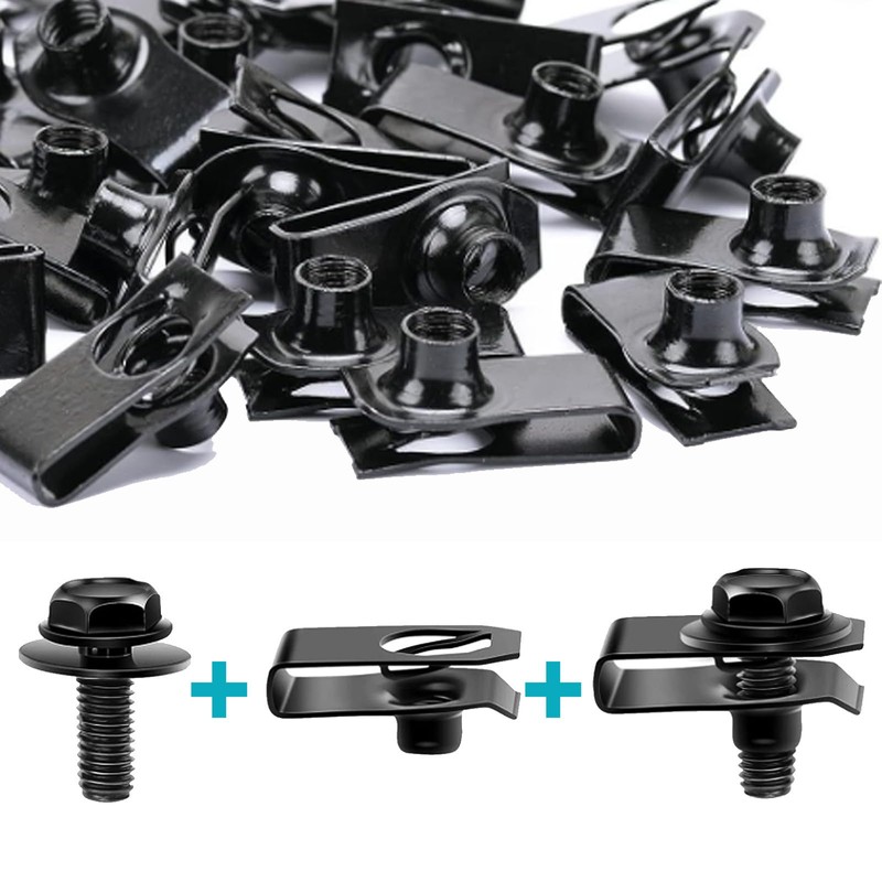 hrsyyl 10 Sets M8-1.25 Extruded U Nuts & Body Bolts