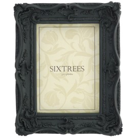 Shabby Chic Ornate Chelsea Swept Photoframe - Matt Black 5" x 7"