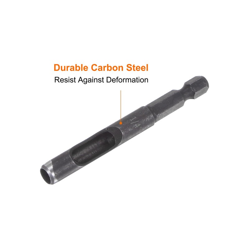 sourcing map 2pcs 1/4",3/8" Leather Hollow Hole Punch 1/4" Hex