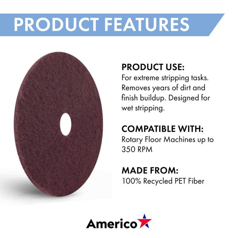 Americo Manufacturing 430520 Dominator Extra Aggressive Duty Floor Stripping Pads