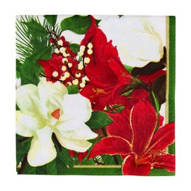 Caspari Christmas Garden Cocktail Napkins - 20 Per Package