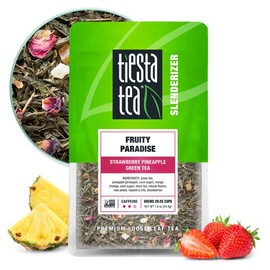 Tiesta Tea - Fruity Paradise, Strawberry Pineapple Green Tea, Premium Loose Leaf Blend, Tropical Fruit Flavor, Medium Caffeine, Hot or Iced, 20-25 Cups, 1.6oz Resealable Pouch