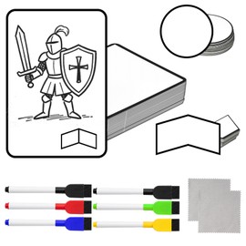 120 Pcs Dry Erase Tokens for MTG Custom Token Cards Set with Double-Sided Reusable TCG Counters, Circular & Chevron Tokens, 5 Markers, Erasers & Storage Box for MTG, D&D