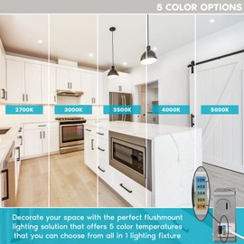 LUXRITE 3 Inch Ultra Thin Square LED Recessed Lighting, 8W, 5CCT Color Selectable 2700K-5000K, 540 Lumens High Output, Dimmable LED Wafer Lights, Wet Rated, Energy Star, ETL, Baffle Trim