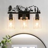 MLGB Rustic Farmhouse Bathroom Vanity Light, 3-Light Deer & Forest
