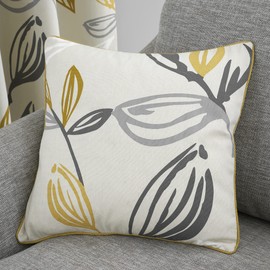 Fusion - Ensley - 100% Cotton Cushion Cover - 43 x 43cm in Ochre