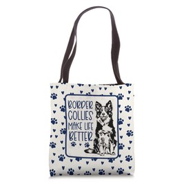 Border Collie Owner Dog Mom Tote Bag I Love My Border Collie Tote Bag