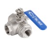 Stainless Steel SUS304 Pipe T Port Ball Valve Three Way