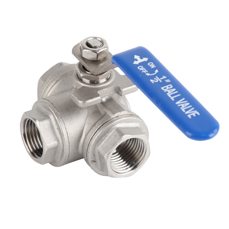 Stainless Steel SUS304 Pipe T Port Ball Valve Three Way