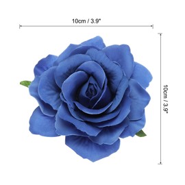 MECCANIXITY 20 Pcs Rose Flower Hair Clips 4 Inch Flower Hair Pins Flower Brooch for Women Hair Accessories Blue
