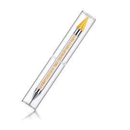 Dotting Tools for Stones for Nails, Diamond Painting Wax, Diamond Painting Pens for Rhinestone Glue, DIY Nail Design, Dotting Tools for Rhinestones, Dot Work (Yellow)