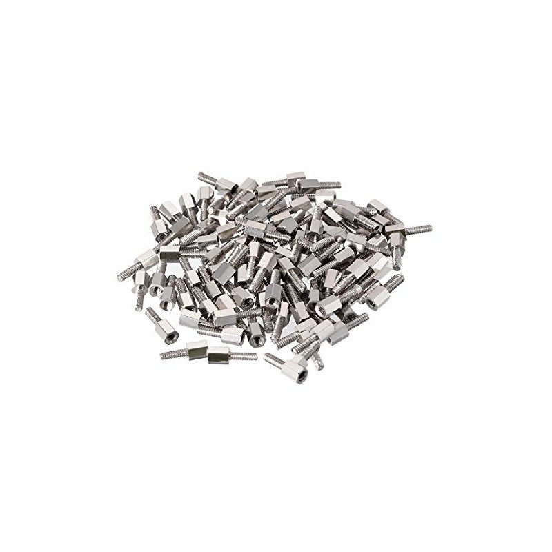 sourcing map 4#-40 5+8mm F/M Brass Hex Standoff Spacer Screws