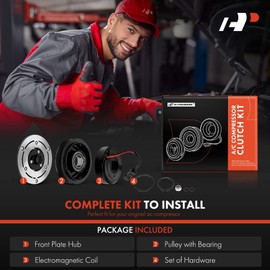 A-Premium Air Conditioner AC Compressor Clutch Kit Compatible with Dodge Ram 1500 2002-2003 3.7L 4.7L, Ram 2500 2002-2003 4.7L, Durango 2002-2003 4.7L, Dakota 2002-2003 4.7L