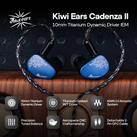 Kiwi Ears Cadenza II 10mm Titanium DD In Ear Monitor HiFi IEM Wired Earbuds