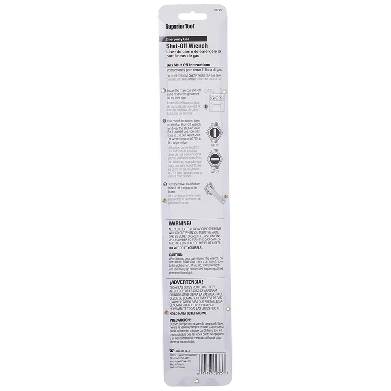 Superior Tool Emergency Gas Shut-Off Wrench One Size