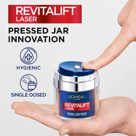 L’Oréal Paris Revitalift Laser Pressed Night Cream, Target Deep Wrinkles, Anti-Ageing, Moisturising, Target Age Spots, Retinol and Niacinamide, 50ml