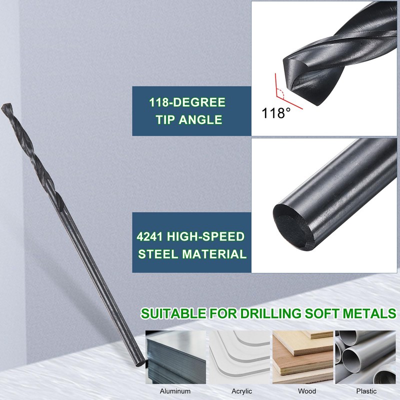 METALLIXITY Drill Bit (1.75mm) 12Pcs, 4241 High-Speed Steel Straight Shank