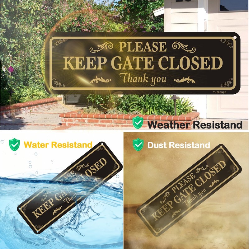 Yuzkouge Please Keep Gate Closed Sign - 2 Pack, 10”