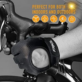 ATERCEL Fitness Gloves, Cycling Gloves for Men and Women, Breathable Training Gloves for Strength Training, Bodybuilding, Weight Sports & Crossfit Training, Grey, M