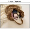 Crochet Tote Bag Knitted Shoulder Tote Bag for Women Soft