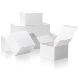 COTOPHER Small Gift Boxes 10 Pack 6x6x4 inches White Gift Boxes with Lids for Gifts, Crafting, Wedding Party Favor, Cupcake Box, Candy, Bridesmaids Proposal Box