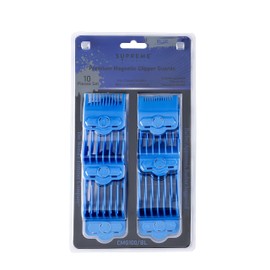 Supreme Trimmer Magnetic Guide Combs for Clippers | CMG100 Hair Clipper Guards, 10 Cutting Lengths | Blue