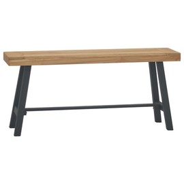 SVRCK Vintage-Style Solid Teak Wood Bench for Home Decor, Durable Construction, Easy to Clean, Brown and Black Finish