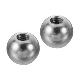 PATIKIL M6x15mm Ball Nuts Knob, 2 Pack Female Thread 304 Stainless Steel Round Blind Hole Screw Cap Cover for Lighting Machinery DIY Decoration, Silver