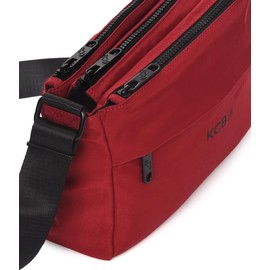 KCB Maze Umhängetasche | Geräumiges und praktisches Design | Mehrzwecktaschen | Vielzahl von Fächern | verstellbare Griffe | 100 % vegan, cherry, Einheitsgröße