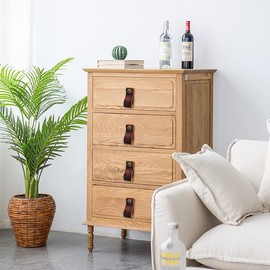 DOXILA Leather Drawer Handle, 8PCS Kitchen Cupboard Handles Vintage Cabinet Knobs, Single Hole Furniture Hardware Pull, for Wardrobe Dresser Kitchen Cupboards, Brown