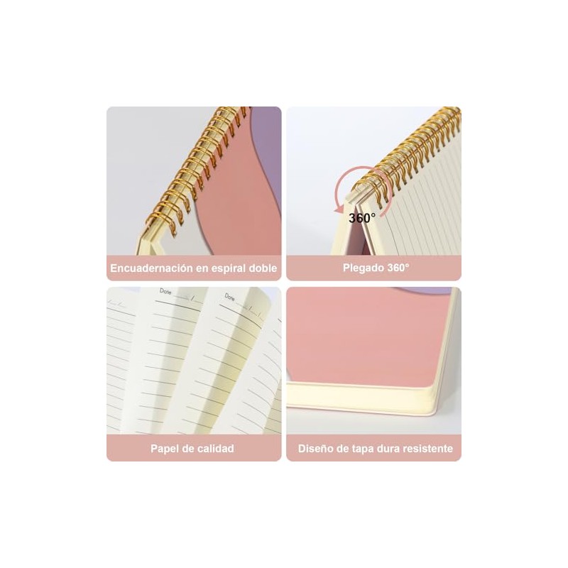 4 Pieces Cuadernos De Espiral, Libreta De Notas A5, Cuaderno