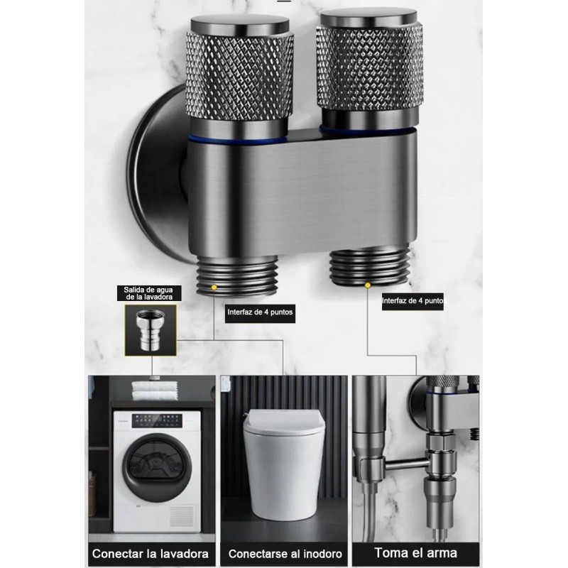 Grifo De Inodoro Cabez Inodoro Ducha Válvula De Doble Salida