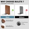 BULETE Natural Walnut Book Ends, Sturdy Book Holders for Heavy