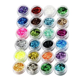 YOFASEN Glitter Powder - Glitter Decoration Craft Material Glitter Set for Nail Art Card Making Party Decoration 24 Pieces (Random Colour), Sequin