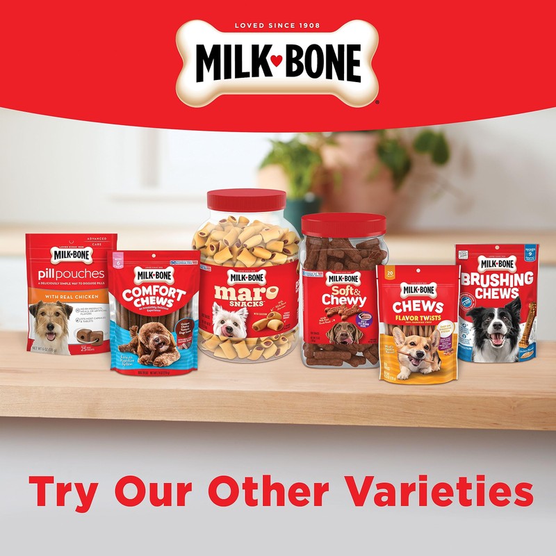Milk-Bone Chews GnawBones Rawhide Free Dog Treats, Chicken, 30 Long