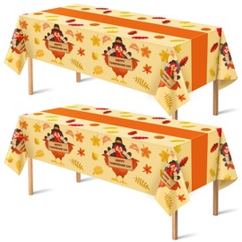 OHOME Thanksgiving Decorations - Thanksgiving Tablecloth | Thanksgiving Table Decor Indoor Outdoor Outside - Friendsgiving Party Favor Centerpiece Banner Essentials,52"x87",2 Pack