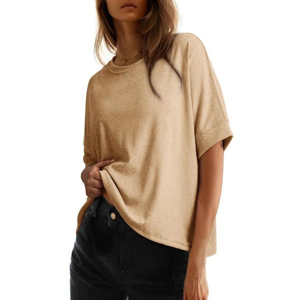 Dokotoo Women's Tops for Women 2025 Loose Oversized Basic Tee