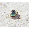 Cute Bird Bread Metal Enamel Lapel Pin Wheat Delicious Disc