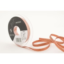 Berisfords 9165 20 m x 7 mm Glitz and Glamour Metallic Lame Ribbon, Copper