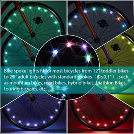 Waybelive Waybelive 2 Pack LED Bike Wheel Light, Remote Control Bicycle Tire LED Light, Wheelchair Light, 16 Color Change by Yourself, Waterproof, Super Bright to Ride at Night, Good Gift for Kids(2 Tires)