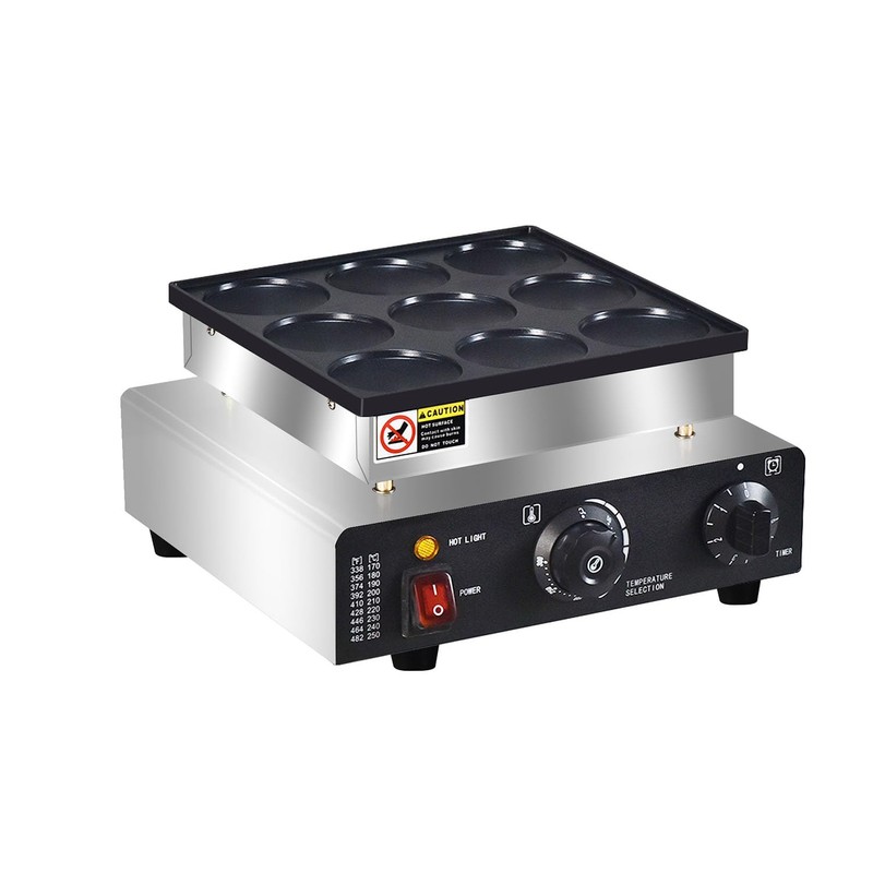 Mini Pancakes Maker Machine, Dutch Mini Pancake Griddle, 9 Holes