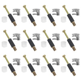 LOUZAGO 24 Set Cam Lock Screws, 40mm Cam Screws Cam Bolt Cam Lock Fasteners, 3 in 1 Cam Fitting Cam Connector Bolt Cam Dowel Cabinet Pre-Inserted Nut for Furniture Connecting (40mm)