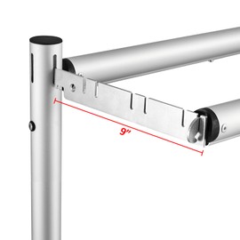 Hecis 9" Double Crossbar Hanger Backdrop Hanger Crossbar Valance Hangers for Pipe and Drape Backdrop Stand Kit(9" Hanger, 2 Pack)