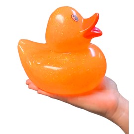 Large 6" Tall Glitter Rubber Duckies ( Ducks) Collectable Colorful Ducks Great for Dash Display and Bath Play (12 Pack)