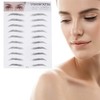 2pcs Eyebrow Transfer Stickers Realistic Hair-like Eyebrow Stencils for Instant Application for Men and Women Black