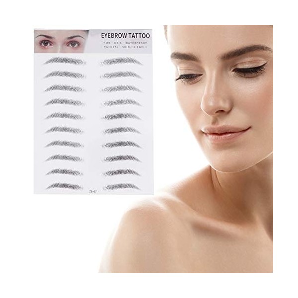 2pcs Eyebrow Transfer Stickers Realistic Hair-like Eyebrow Stencils for Instant