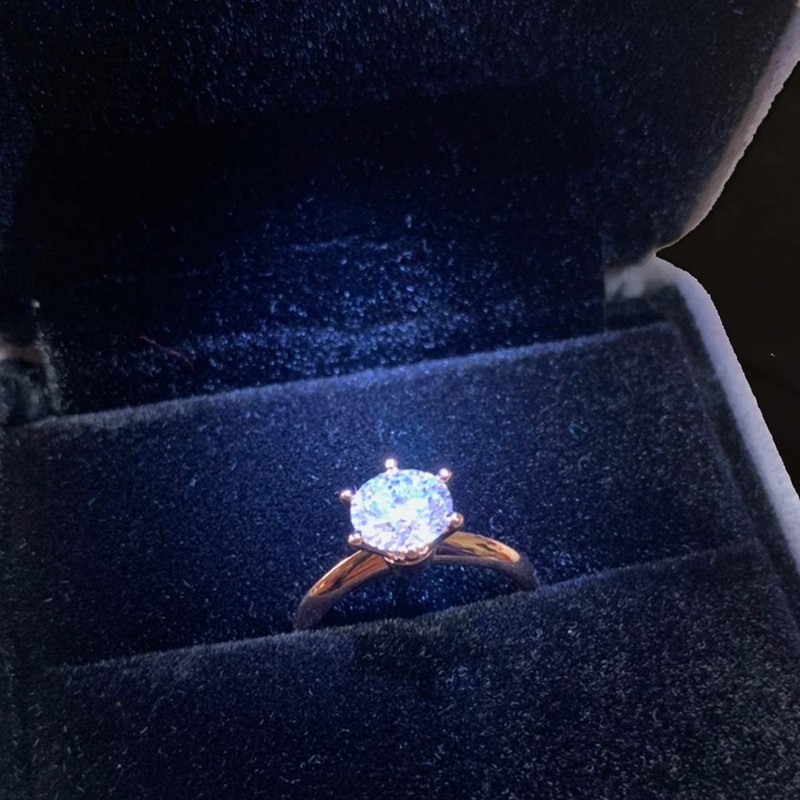 GBYAN Velvet Ring Box with LED Light Jewelry Display Gift