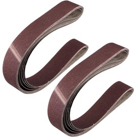 TOP-VIGOR 10Pcs Sanding Belt 60 Grit, 2 x 48 Inch Aluminum Oxide Sandpaper Belts for Portable Strip Sander Wood Finishing Metal Drywall Polishing Sharpening Abrasive Paper
