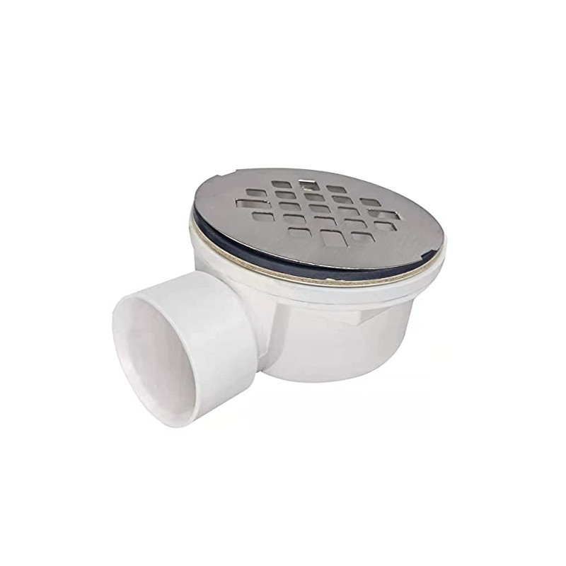 BlueVue 2.0" Replacement Shower Base Drain, PVC 2.0" Side Outlet