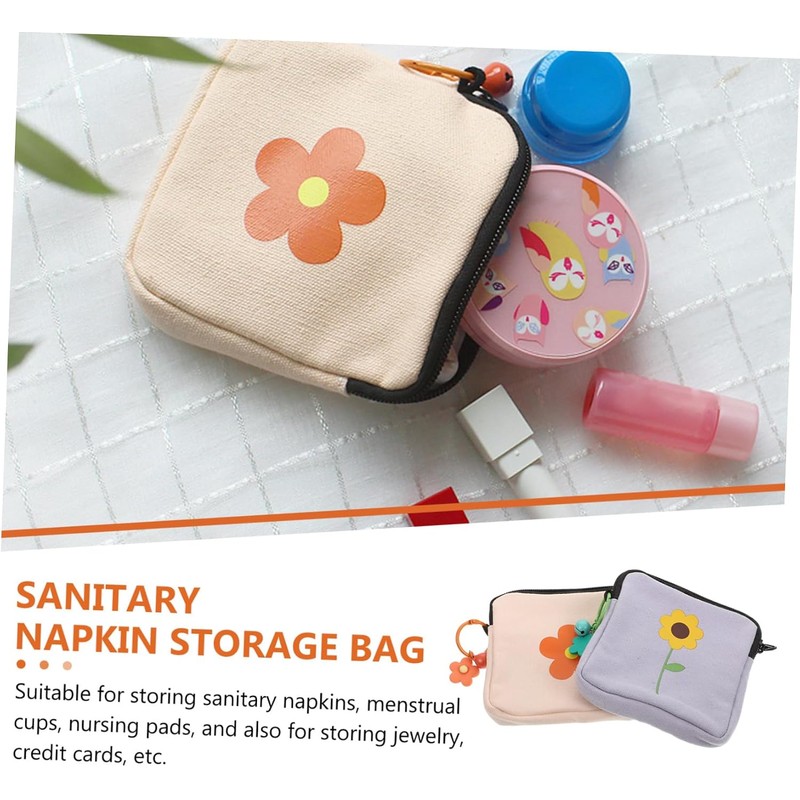 Mobestech 4piezas Bolsas De Almacenamiento De Toallas Sanitarias Diseño Atractivo
